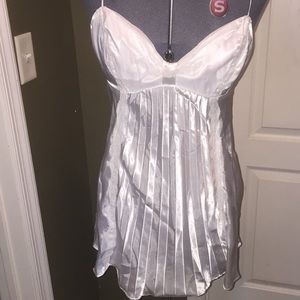 Women’s satin white teddy